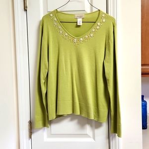 Studio Works Sweater Lime Green size large